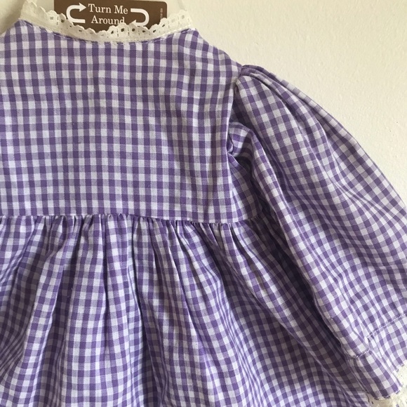 Rare Vintage 1960’s Purple Plaid Gingham Dress - Picture 3 of 6